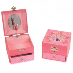 Musical Jewelry Box with Drawer Peacock