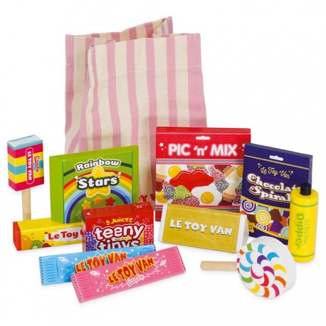 Bonbons, friandises & pochette en tissu