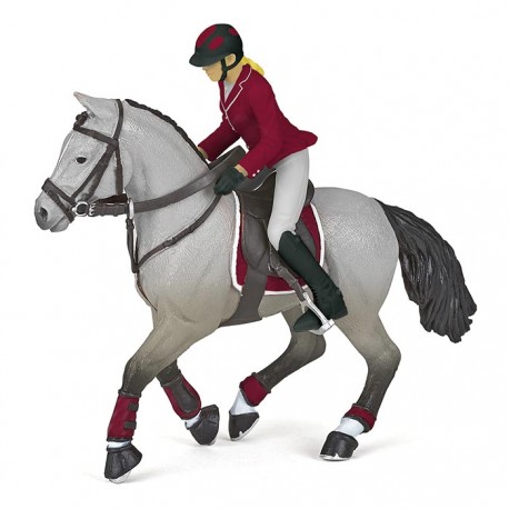 CHEVAL DE CONCOURS ET SA CAVALIÈRE
