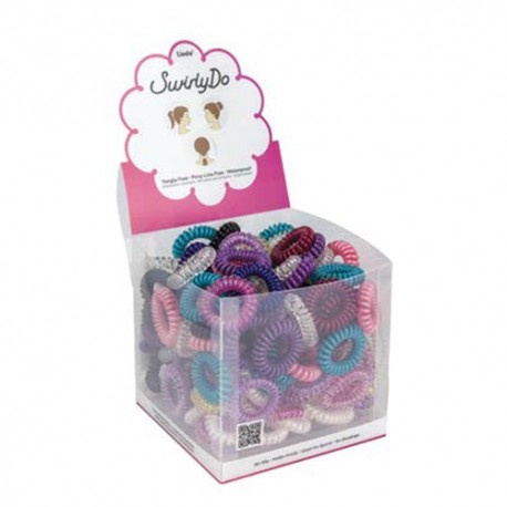 Small swirlyDo hair ties of 144 units. (10) Bright