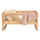 Wooden Cradle  with Knitted Blanket