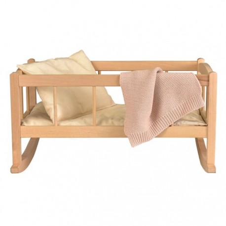 Berceau En Bois Avec Couverture Tricot
