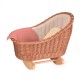Wicker Craddle with Knitted Blanket