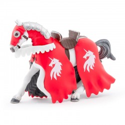 Horse of red knight with spear