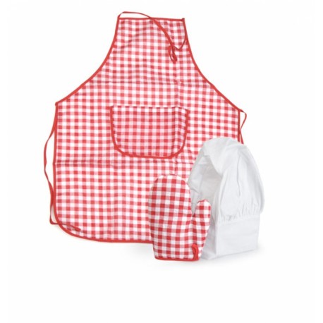 Apron, Glove & Hat Red Vichy