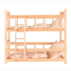 Bunk Bed Pink with Eggshell Bedding