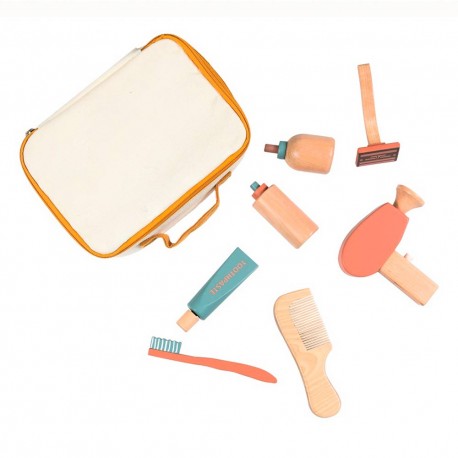 Kit De Rasage Dans Une Valise En Tissu