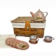 Set De The En Metal Faon Dans Valise En Osier