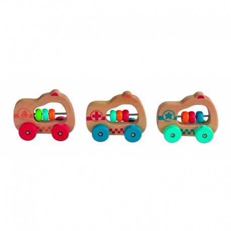 WOODEN CARS 6 PCS IN A DISPLAY