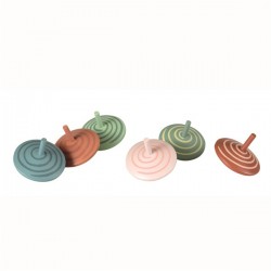 12  Wooden Tops Assorted