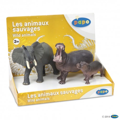 Boîte présentoir animaux sauvages 2 (3 fig.)