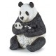 Sitting panda and baby