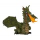 DRAGON AILÉ VERT AVEC FLAMME