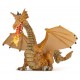 Dragon or avec flamme