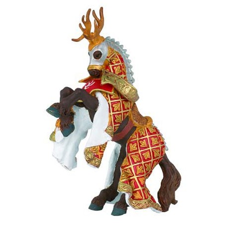 CHEVAL DU MAÎTRE DES ARMES CIMIER CERF ROUGE