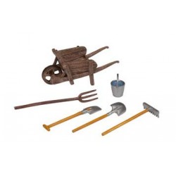 The Wheelbarrow and it's Tools (wheelbarrow, shovel, b
