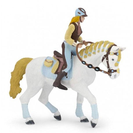 Trendy riding women's horse blue